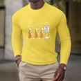 thumbnail image 2 of IWRICH Walk for Peace Monks Journey T-Shirt for Men White Long Sleeve Tshirts Crew Neck Oversize Big and Tall Tops Yellow XL, 2 of 4
