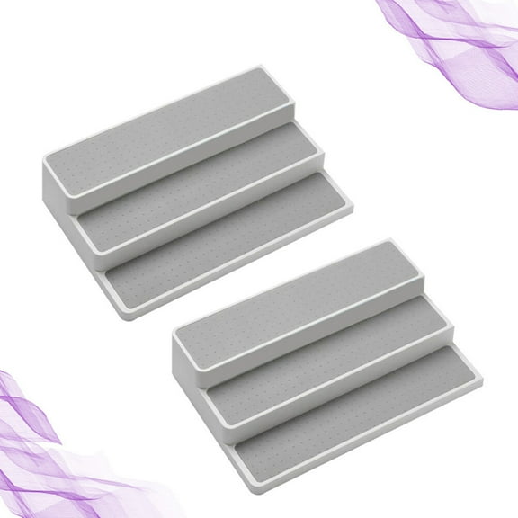 Melantax Case Pack 3 Tier Spice Rack Household Step Shelf PP Condiment Storage Rack Cabinet Storage Rack for Kitchen Pantry