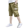 thumbnail image 2 of ATOGUTA Workout Shorts for Boys Size 4T-14 Kids Athletic Basketball Shorts Casual Elastic Waist Summer Clothes with Pockets Army Green, 2 of 2