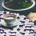 thumbnail image 3 of Ambesonne Zebra Fitted Round Tablecloth, Silhouette of African Animals, 45"- 56" Diameter, Violet Charcoal Grey, 3 of 5
