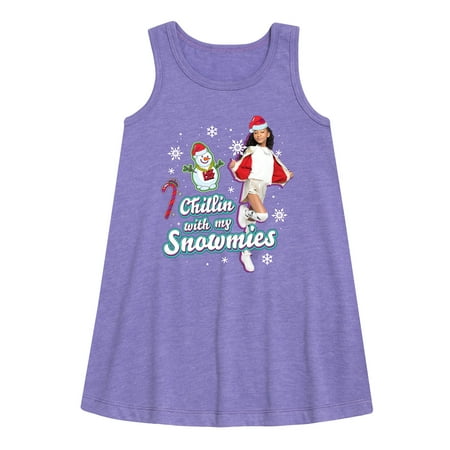 

Lay Lay - Chillin With My Snowmies - Toddler and Youth Girls A-line Dress