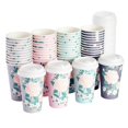 thumbnail image 1 of 48-Pack Disposable Floral Paper Coffee Cups with Lids 16 oz, to Go Coffee Cups for Flower-Themed Birthday Party Supplies, Wedding Reception, 1 of 9
