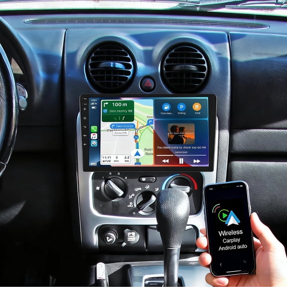 Eforcase 4 64GB Car Radio for Jeep Liberty 2002-2007 with Wireless Carplay Andriod Auto, 10.1 inch Touchscreen Car Stereo Backup Camera Bluetooth GPS WiFi FM