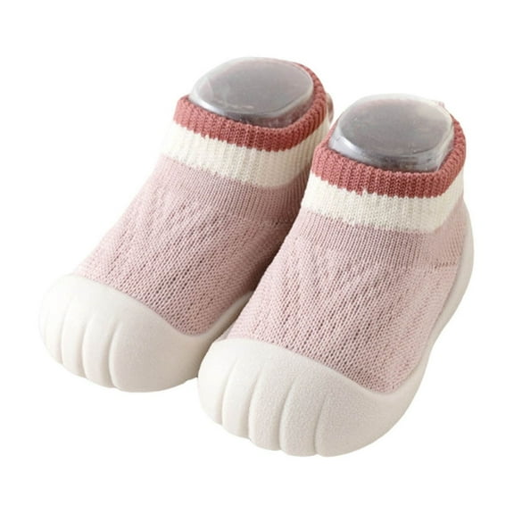 Tao Tao Baby First Walking Shoes Toddler Non Slip Sock Shoes Newborn Floor Slippers Infant Breathable Sneakers for Boys Girls Pink S