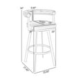 thumbnail image 5 of Benjara Weni 26 Inch Swivel Counter Stool, Barrel Open Back, Light Gray, Chrome, 5 of 5