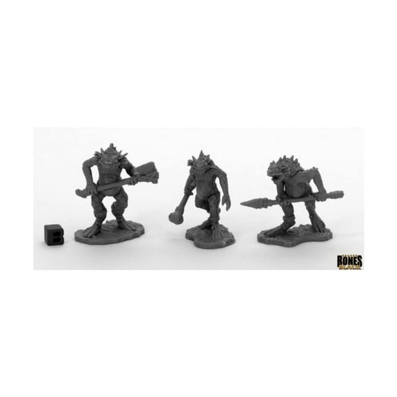 Reaper Miniatures Troglodytes (3) #44046 Bones Black Unpainted Plastic Figure