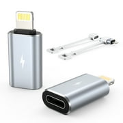 Techmatte USB C to Lightning Adapter for iPhone/iPad Devices with Anti-Lost Holder, 2-count