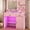Pink, variant on Black Vanity Desk with Mirror & RGB Lights - Adjustable Brightness, Glass Top, Built-in Power Outlet, Multi-Storage Makeup Dressing Table for Bedroom