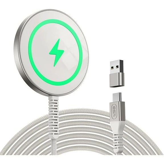 FU1999 for Magsafe Charger, Charging Pad for iPhone, Wireless Charger Compatible with iPhone 16/15/14/13/12 Series, AirPods 4/3/Pro, Strong Magnetic Charger Pad with A/C Cable, Natural Titanium