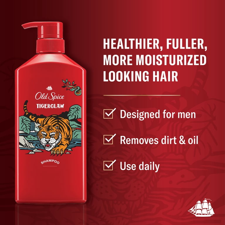 Old Spice Tiger Claw Shampoo for Men, Healthier, Fuller, More