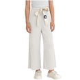 thumbnail image 2 of ATOGUTA Girls Uniform Pants Elastic Waist Jogger Sweatpants Kids Teens Running Athletic Pants with Pockets Size 0-10, White, 2 of 5
