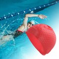 thumbnail image 2 of Unique Bargains 1 Pc Waterproof Ellipse Texture Swimming Cap Red, 2 of 6