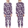 thumbnail image 4 of DISNIMO Purple Halloween Ghost Pajamas for Kids Girls Pajama Sets Size 7-8 Kids 2 Piece Pajama Set Girls Pjs for Boys Long Sleeve Pajamas with Pockets Kids Sleepwear Sets, 4 of 7