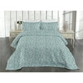 thumbnail image 2 of Ambesonne Coast Quilted Coverlet 3 Pcs, Summer Pop Art Seashell Print, Queen Size, White Reseda Green, 2 of 4