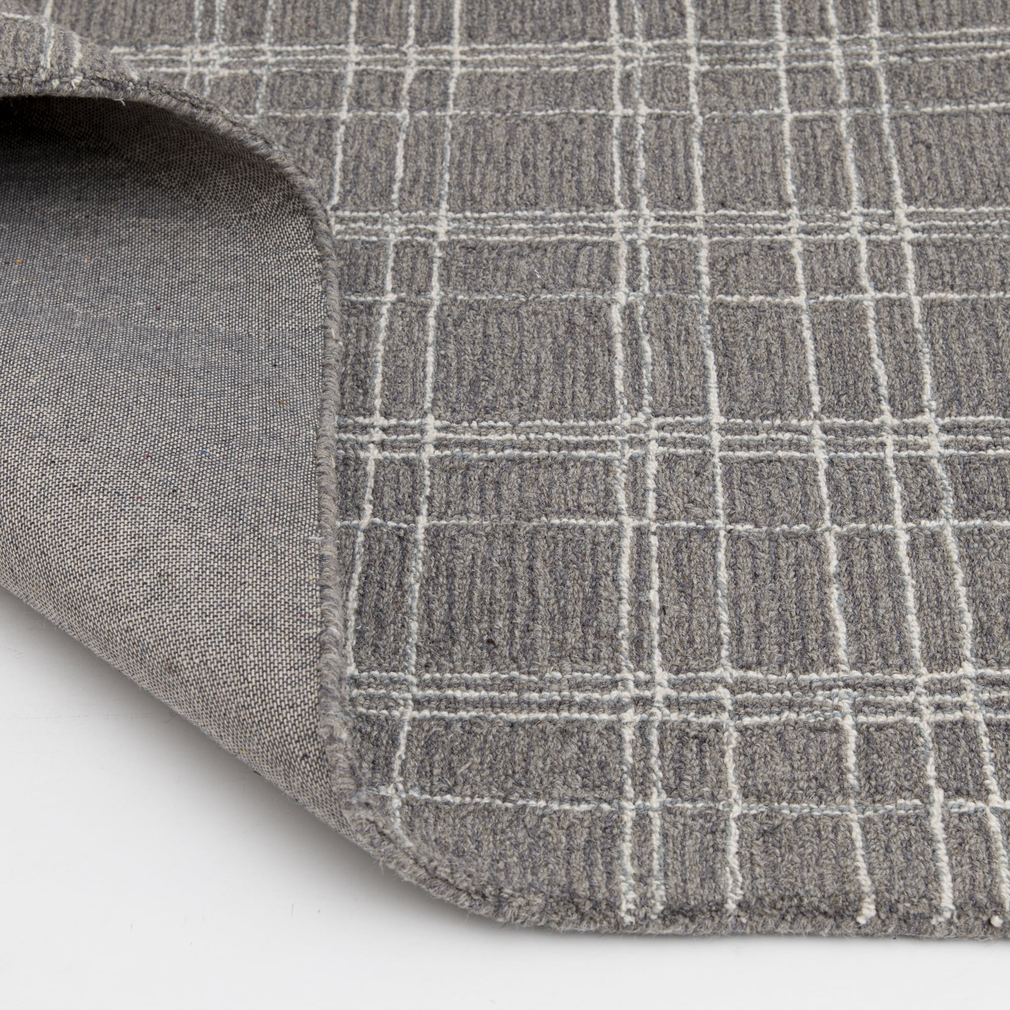 Better Homes & Gardens Grey Plaid Wool Indoor Area Rug, 5x7