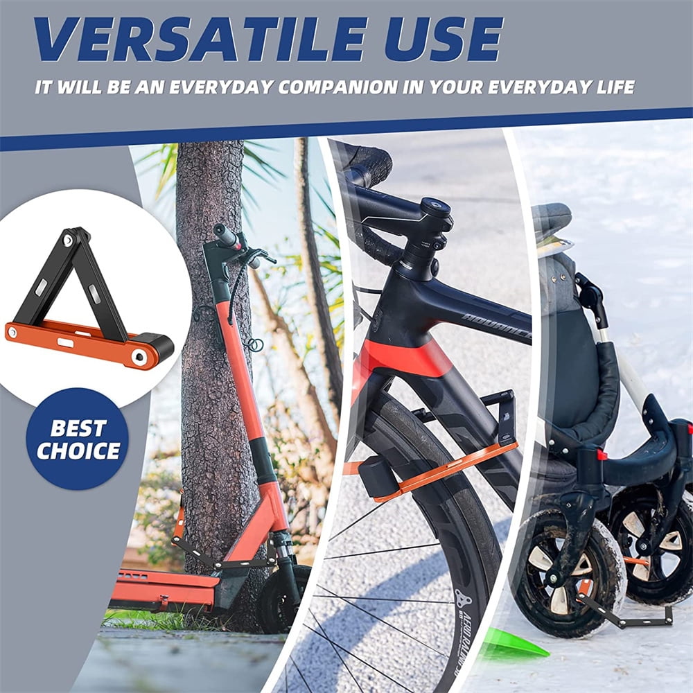 NOGIS Folding Bike Lock - Compact Bicycle Lock with 2 Keys, 2.6 FT Heavy Duty Anti Theft Bike Foldable Locks - Bicycle Security Chain Lock with Mounting Bracket for Electric Scooter Bikes