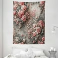 thumbnail image 2 of Ambesonne Leopard Print Tapestry Wall Hanging, Medieval Rose Garden, 60"x80", Pale Pink Laurel Green, 2 of 3