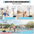 thumbnail image 4 of Naipo Panier de Basketball avec Panneau Arrière de 28 Po, Hauteur Réglable 5,08 Pi-7 Pi, Système de But de Basketball Portable avec Roues, Support de Basketball Intérieur Extérieur pour Adultes et Jeunes, 4 of 12