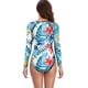 thumbnail image 3 of Traje de baño femenino de una pieza sexy Traje de baño estampado de manga larga con cremallera para surf de aguas termales, xl, 3 of 5