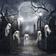 thumbnail image 1 of Esqueleto de día santo pequeño colgante fantasma bar KTV decoración de horror diseño de calavera de espuma de gauze fantasma cabeza colgante, Decoración de calavera de Halloween colgante blanca, 1 of 7
