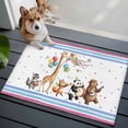 thumbnail image 4 of Cartoon Animals Bathroom Rug Washable 2x3 Entryway Rug Non Slip Modern Forest Celebration Party Front Door Mat Low Pile Indoor Doormat Throw Floor Carpet for Kitchen Bedroom Entrance, 4 of 8