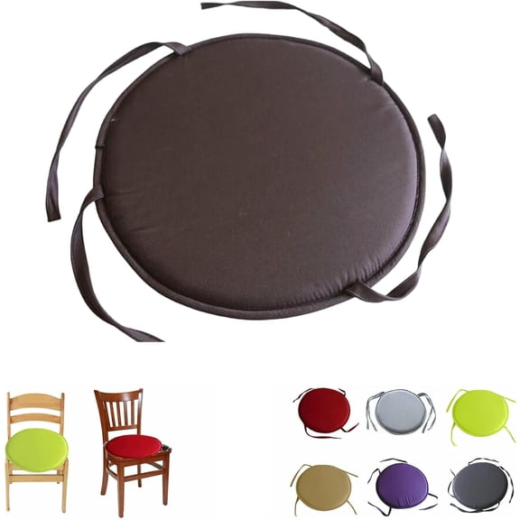 Round Chair Cushion with Ties, for Indoor and Outdoor Seating