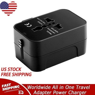 Worldwide All in One Universal Travel Adaptor Compatible with USA EU UK AUS