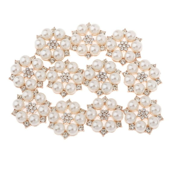10 Pcs Alloy Beads Rhinestone Button Crafts Embellishment