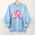 thumbnail image 2 of Frostluinai Women's Crewneck Sweatshirts Pink Ribbon Print Breast Cancer Survivor Pullover Long Sleeve Inspirational Awareness Gift Tops S-2XL, 2 of 6