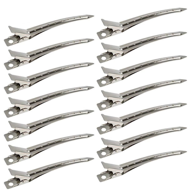 24 Packs Duck Bill Clips Bantoye 3 5 Inches Rustproof Metal Alligator Curl Clips With Holes For Hair Styling Hair Coloring Silver Walmart Com Walmart Com