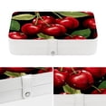 thumbnail image 4 of Cherry PU Leather Jewelry Display Organizer Box Display Case Portable Earring Holder with Removable Compartment, 4 of 6
