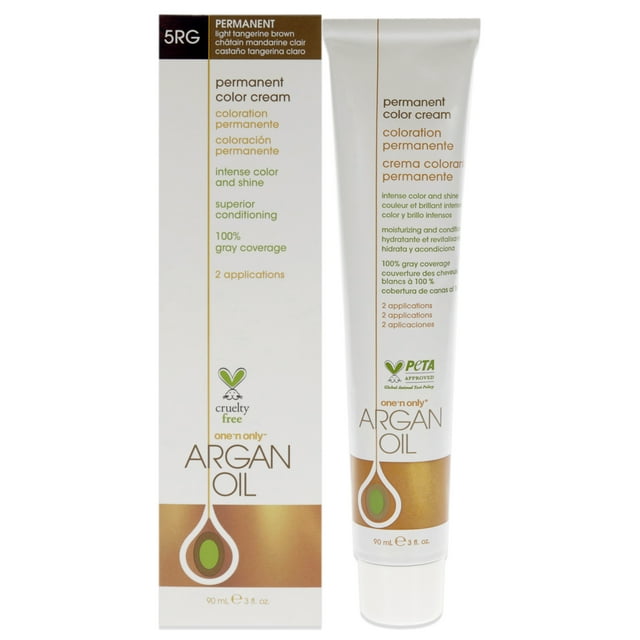 One n Only Color de pelo Crema de coloración permanente con aceite de argán - 5RG Light Tangerine Brown 3 oz One n Only Color de pelo 3 oz