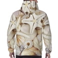 thumbnail image 7 of Fotbe Men's Hoodie with Starfishes On Seashells Pattern - Kangaroo Pocket Pullover Hooded Sweatshirt, Perfect for Daily Wear, Travel, and Home-X-Large, 7 of 7
