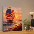 thumbnail image 2 of American Flag Canvas Wall Art, 4th of July Patriotic Canvas Print, Vintage Landscape Paintings for Modern Home Living Room Bedroom Office Decor, 2 of 6