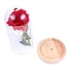 thumbnail image 5 of Lámpara decorativa con rosa artificial y cubierta de vidrio, ideal para regalos románticos en San Valentín o Día de la Madre. Base de madera en color beige, luz cálida LED y función de encendido, 5 of 6