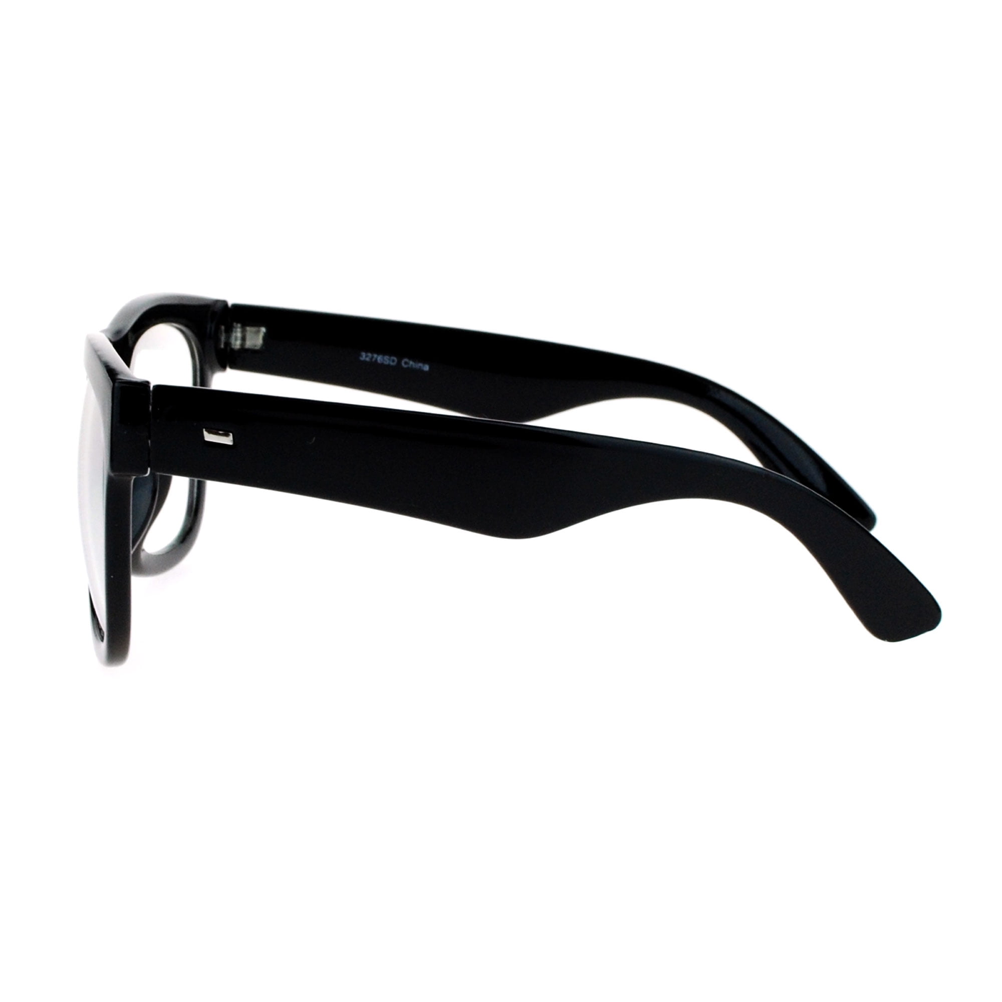 SA106 Mens Hard Minimal Oversize Black Horn Rim Hipster SA106 Mens Hard Minimal Oversize Black Horn Rim Hipster