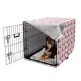 thumbnail image 2 of Hearts Dog Crate Cover, Rhythmic Sponge Print Look Cutsy Valentines Romance Love, Easy to Use Pet Kennel Cover for Medium Large Dogs, 35" x 23" x 27", Blush Pastel Pink, by Ambesonne, 2 of 6