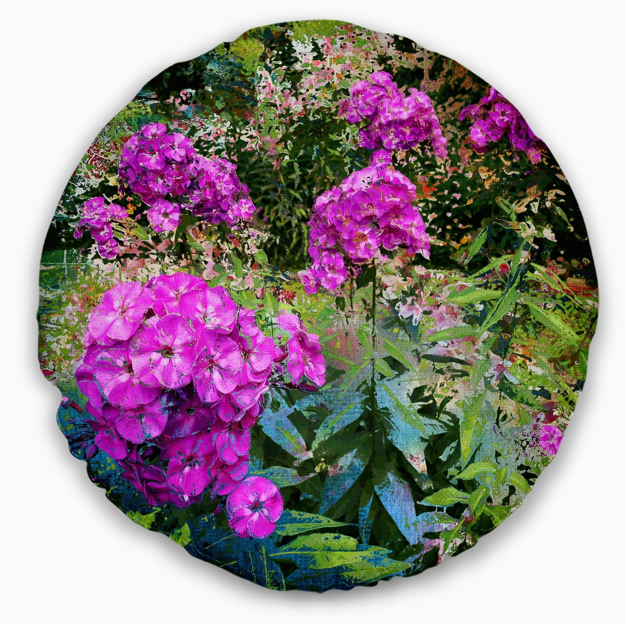 Designart Theme With Pink Flowers and Green - Floral Throw Pillow - 12x20