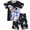 Astronaut Black, variant on Boys Pajamas 2 Piece Soft Comfy PJs T-shirts and Shorts Set Summer Sleepwear for Kids 3-10 Years-Fire Truck
