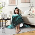thumbnail image 4 of Mystical Forest Wolf Wearable Blanket Hoodies for Women Men Adults Soft Warm Full Moon Howling Wolves Hooded Blankets for Sofa Bed Decor Halloween 50x60 Inch, 4 of 5