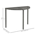 thumbnail image 2 of CoSoTower Half Round Side Table, PE Rattan Coffee Table with Metal Frame for Patio, Garden, Balcony, Grey, 2 of 7