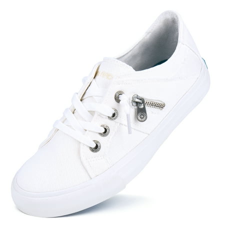 Women Canvas Sneakers Slip on Walking Flats Women Shoes White size 6.5