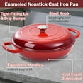 thumbnail image 5 of Vivicreate Enameled Cast Iron Dutch Oven, 3.5 Quart, Red, with Lid, 5 of 7