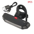 thumbnail image 1 of 3 Pieces LED Bike Tail Lamp Multi Modes Cycling Warning Light Waterproof USB Rechargeable Rear Light, Red Blue Light, 1 of 9