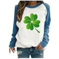 thumbnail image 2 of DPTALR Ladies Saint Patrick's Day Printed Round Neck Long Sleeved T-shirt Loose Top, 2 of 4