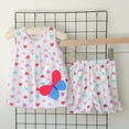 thumbnail image 2 of Odeerbi 1-3 Years Toddler Girls Summer Outfits Love Print Cotton Tank Tops Shorts Two-piece Set Casual Loungewear Toddler Girls Clothes, 2 of 4