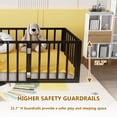 thumbnail image 2 of Bellemave Montessori Toddler Playful Twin Size Fence Rails Metal Floor Bed with Lockable Door, Black, 2 of 9