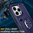 thumbnail image 6 of Nalacover For iPhone 14 Pro Max Slim Case,Luxury Hybrid Hard PC and TPU Rugged Bumper 3-In-1 Rotatable Magnetic Ring Kickstand Four Corner Guard Shockproof Anti-Scratch Back Phone Cover.Blue, 6 of 11
