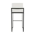 thumbnail image 5 of Fuji Contemporary High Back Barstool In Black Steel And White Velvet - Set Of 2, 5 of 7