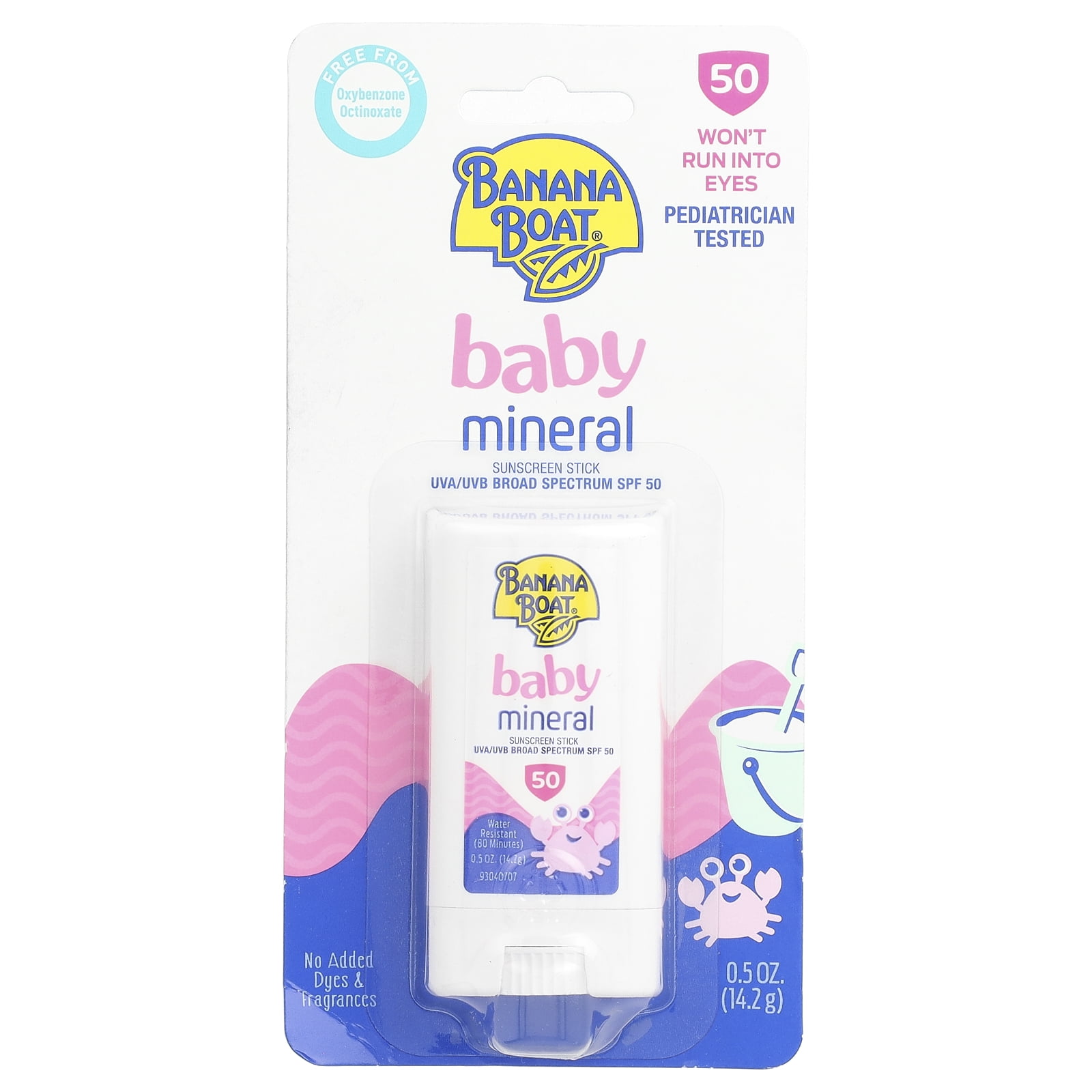 Banana Boat Baby Mineral Sunscreen Stick, SPF50, 0.5 oz (14.2 g)